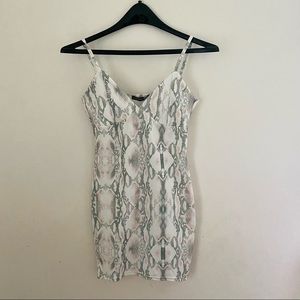 BODYCON SNAKESKIN PRINT DRESS